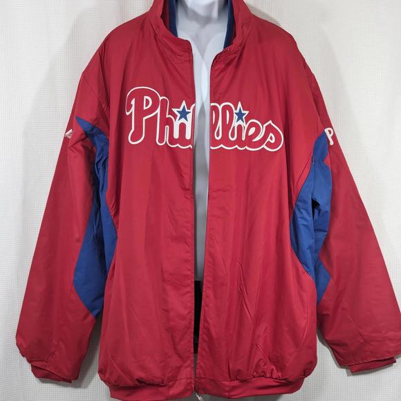 NWOT! PHILADELPHIA PHILLIES! MAJESTIC BASEBALL NYLON, THERMAL LINED JACKET!SZ 6X - Picture 3 of 10